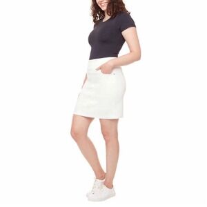 SC & Co Womens Denim Skort White Pull On Size Large Stretch Golf Activewear